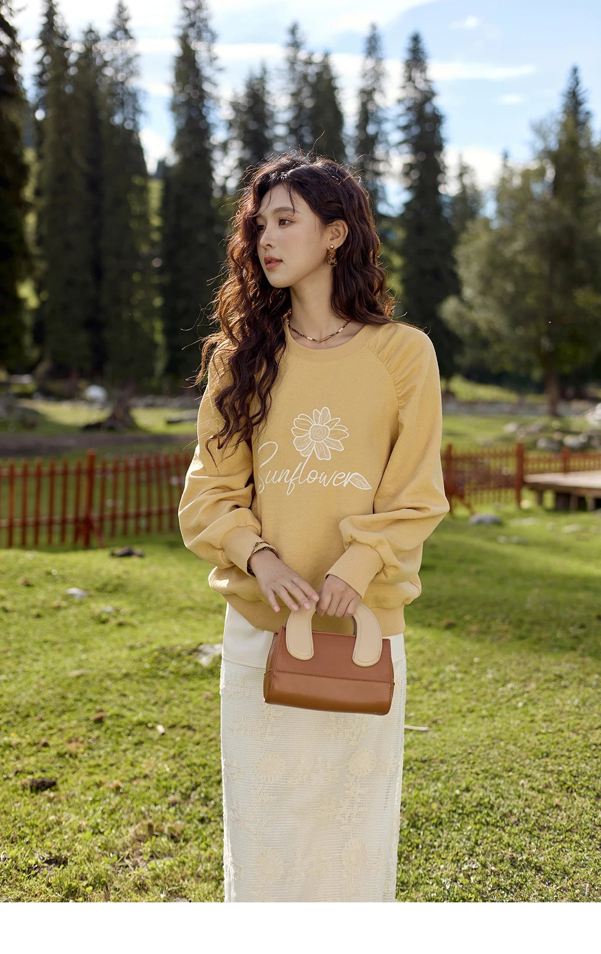 MISHOW Lace Embroidery Patchwork Fake Two-piece Skirt for Women 2024 Versatile Slim A-line Skirt Elegant Ruffle Skirt MPD42B0476