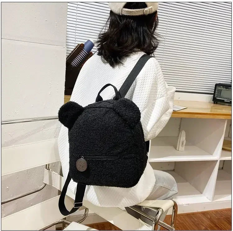 Girl Cute Backpack Women Sweet Travel Backpack Bag High Quality School Bag Girl Solid Soft Handbag Backpack Women
