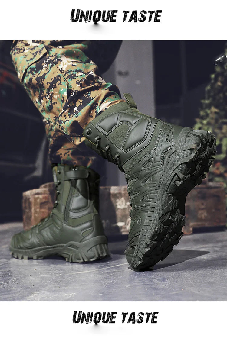 Special Forces Desert Combat Tactical Men's Tall Boots Wear-resistant Training Boots Waterproof Outdoor Mountaineering Sports Cl