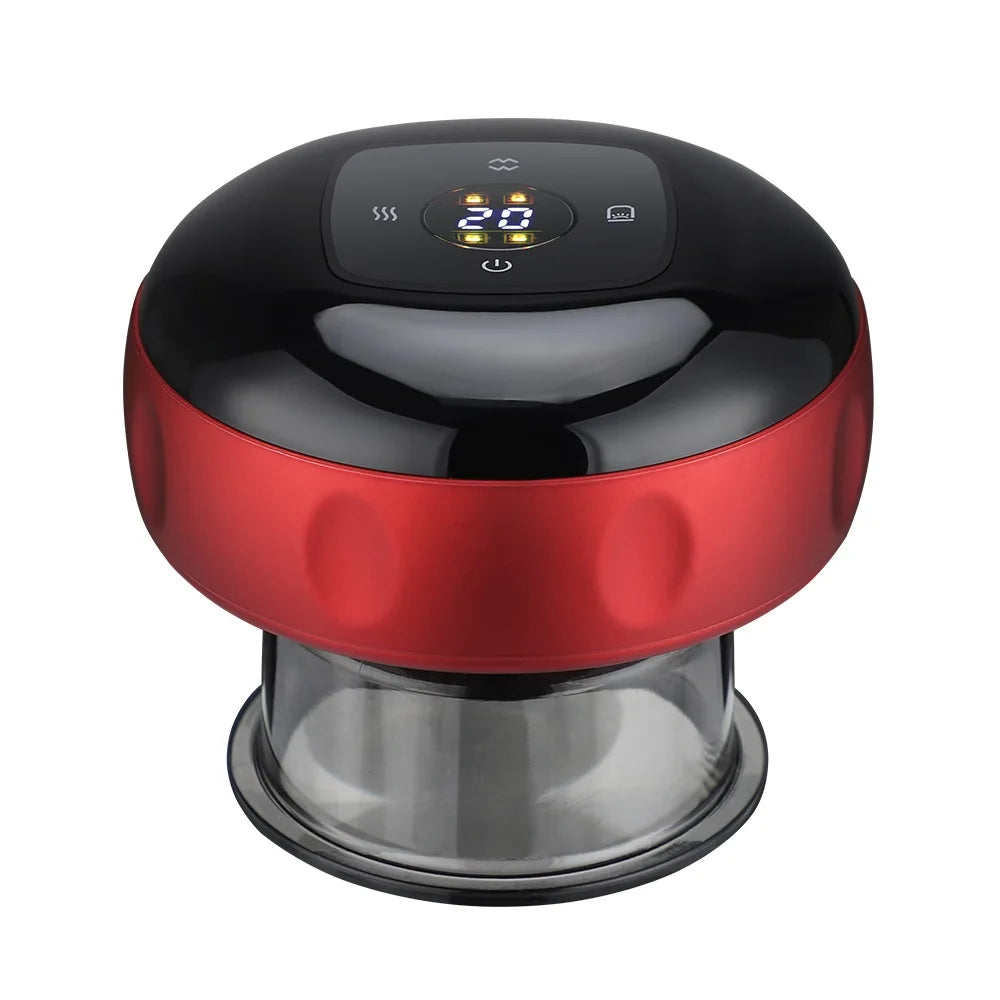 Body Cupping Scraping Massager Smart Electric Vacuum Cupping Red Light Heating Suction Cup Device for Body Back Neck Arm Massger