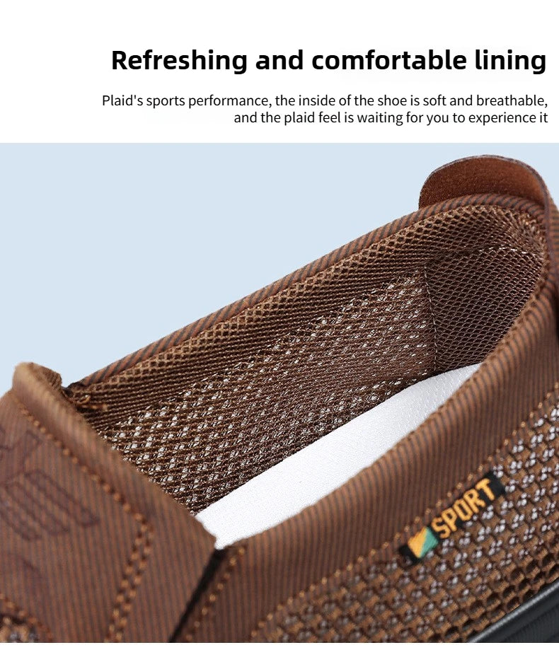 Men's spring new hollowed out mesh casual sports cloth shoes with soft soles dad's shoes work breathable men's shoes zapatillas