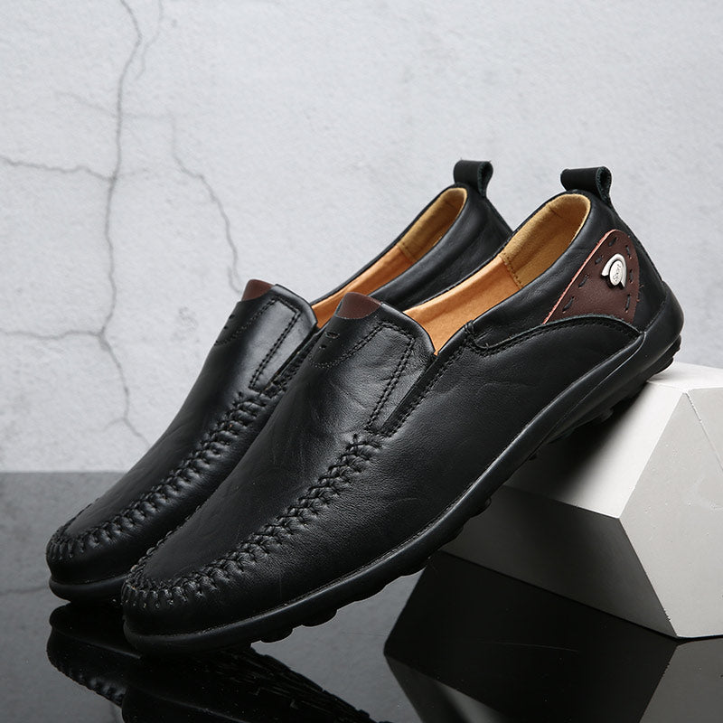 Men Shoes Casual Luxury Brand Genuine Leather Italian Men Loafers Moccasins Slip on Mens Driving Shoes Black Brown Plus Size 47
