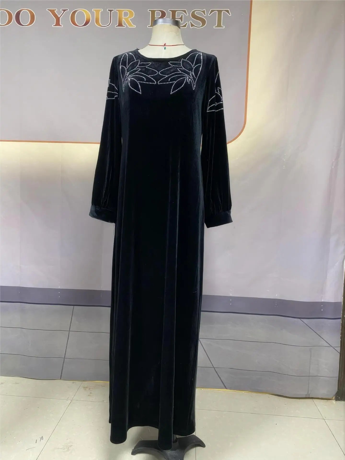 Eid Muslim Party Dress for Women Abaya Spring Velvet Diamond Dresses Ramadan Belt Vestidos Largos Dubai Robe Jalabiya 2024