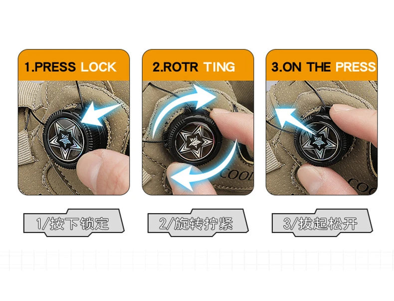 2024 New Men's High Top Platform Casual Boots Swivel Button Outdoor Cargo Men's Booties Motorcycle Ankle Boots Sneakers for Men