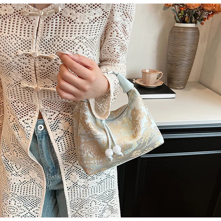 Fashionable Chinese Embroidery Handbag Brand Versatile Shoulder Bag 2025 New Chinese Style Tote Bag Trend Designer Travel Wallet