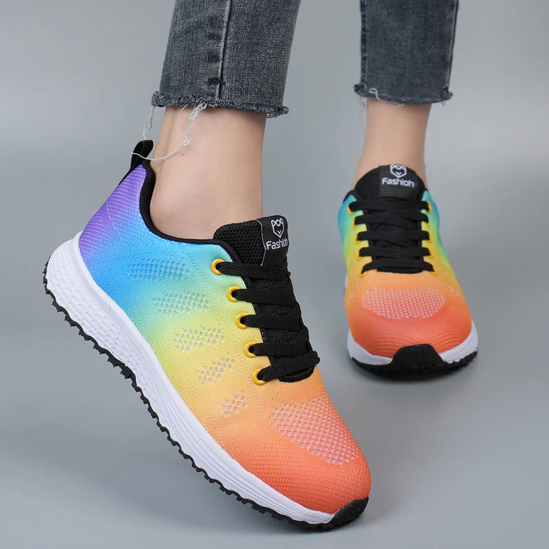Women's Casual Flats Air Mesh Breathable Trainers Ladies Shoes Female Sneakers Women Basket Tenis Feminino