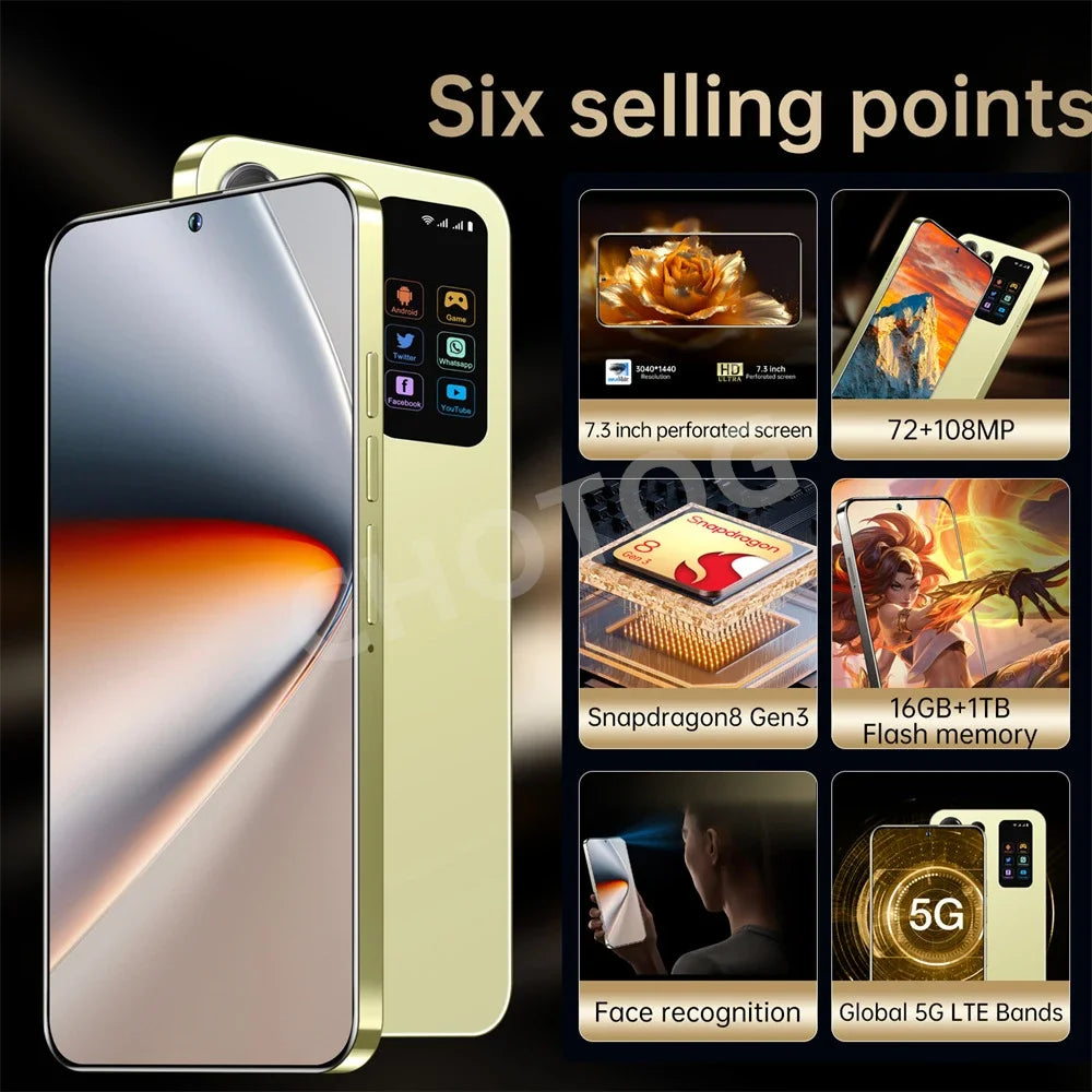 S+ 25 Ultra Global Version Original 7.3HD Mobile Phones 4G 5G Dual Sim Card Cell Phone Android 14 Smartphone 7800mAh Cellphone