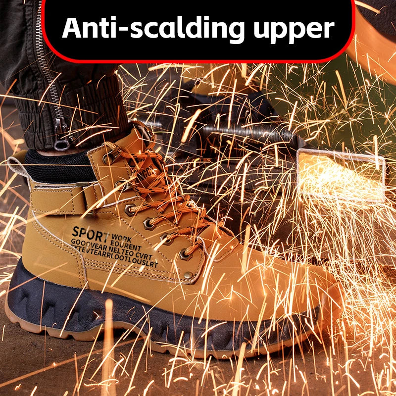 Outdoors Desert Boots Steel Toe Shoes Work Boots Indestructible Shoes Protective Boots Safety Shoes Combat Boots Puncture-Proof