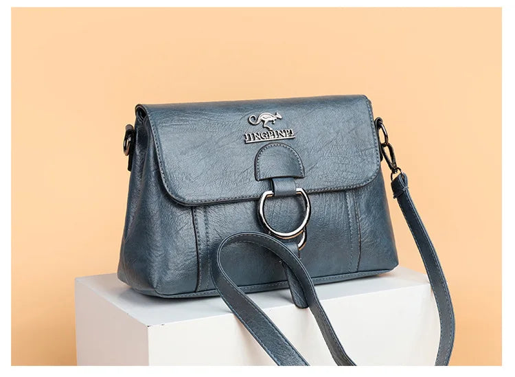 2025 Women's Single Shoulder Bag PU Soft Leather Texture Large Capacity Crossbody Handbag Simple Small Square Fashionable Bag