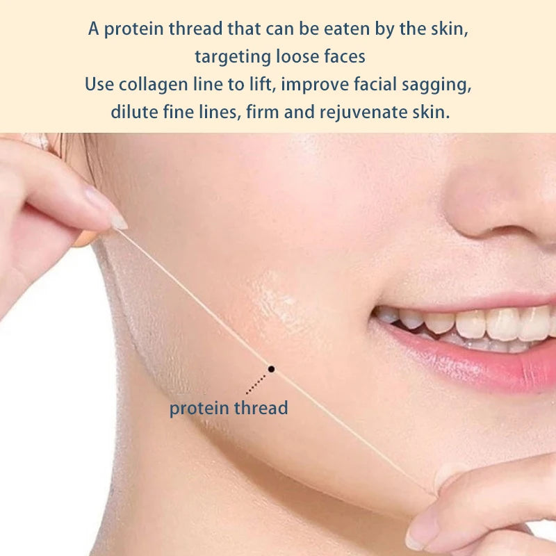 60/120pcs 24K Gold Protein Line Absorbable Anti-wrinkle Face Filler Firming Fade Fine Lines Collagen Thread Anti-Aging Serum