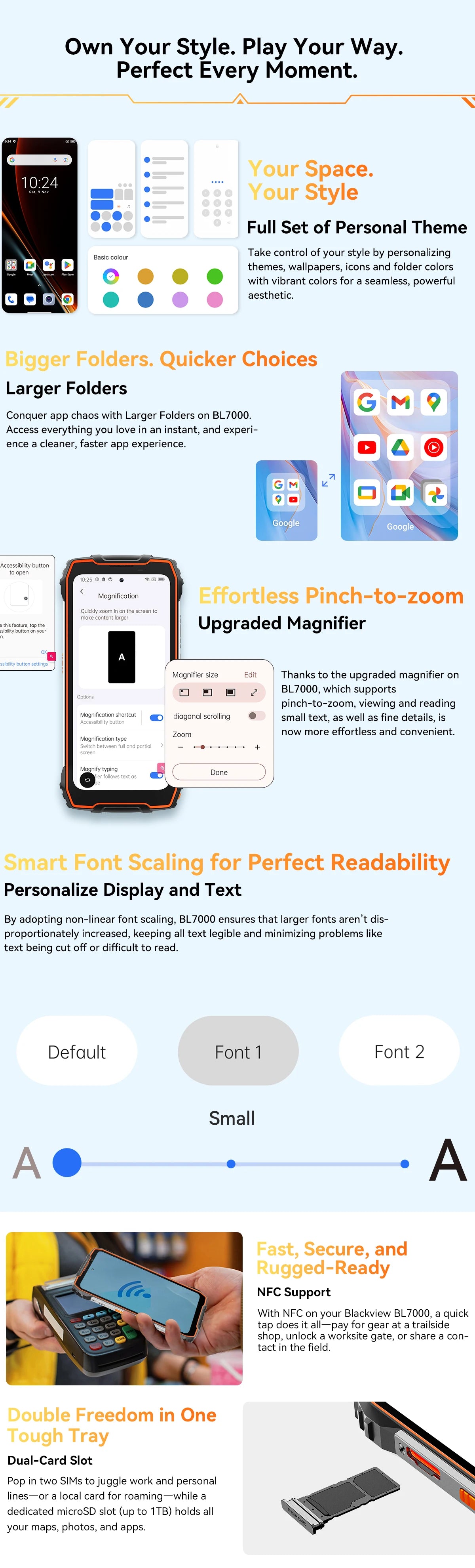 BLACKVIEW BL7000 5G AI Rugged Phone Deepseek GPT Android 15 Smartphone, 6.78" HD+2.4K Display 120Hz, 24(8+16)GB 256GB, 7500Amh
