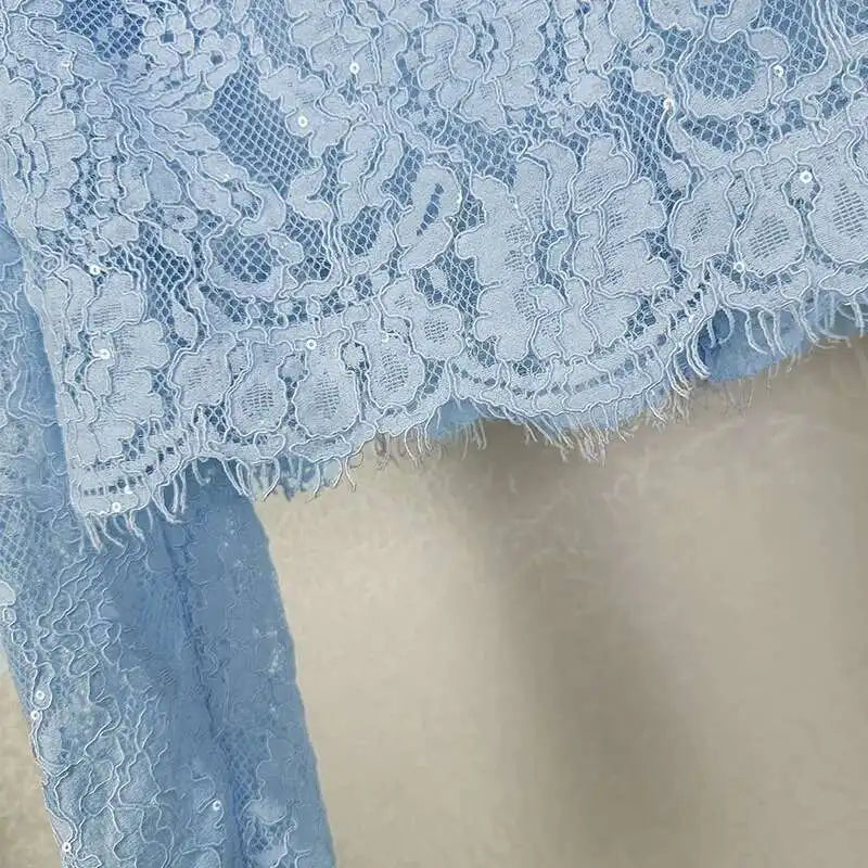 Luxury Lace Long Dress 2 Piece Sets Women 2025 Summer Holiday Hollow Out Embroidery Crystal Beaded Jackets Tops Maxi Skirt Suits