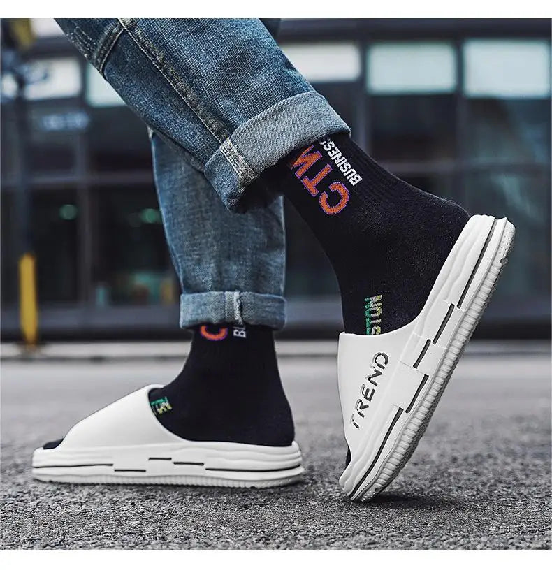 Men's Non-Slip EVA Platform Slides Comfortable Soft Sole Cloud Slippers For Indoor Outdoor Bathroom Beach Summer Sandals for Men