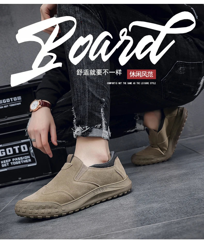 2025Men's Workwear Casual Sneakers Indoor Breathable Loafers Outdoor Seasonal Lightweight Beach Shoes Soft Sole Non-slip Fashion