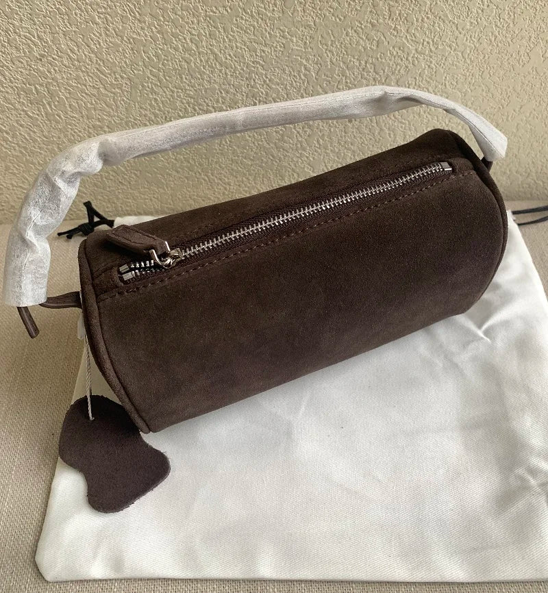 VIELINE Women's  Pencil Bag Pillow Bag Genuine Leather Underarm Hobo Bag Day Clutches Ladies Simple Design Mini Purse