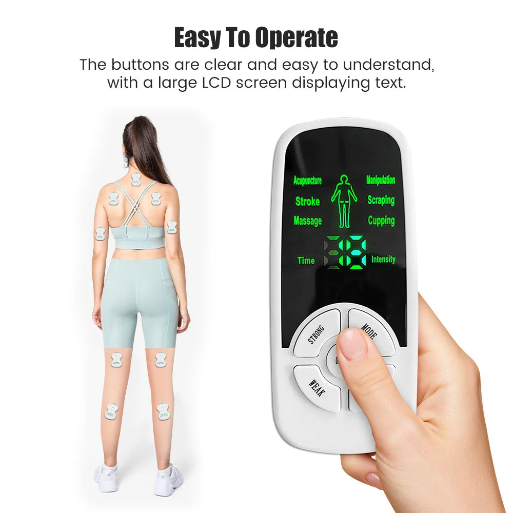 Electric Digital Tens Unit Acupuncture Pulse Massager Muscle Stimulator Therapy Pain Relief Meridian Full Body Massage Device