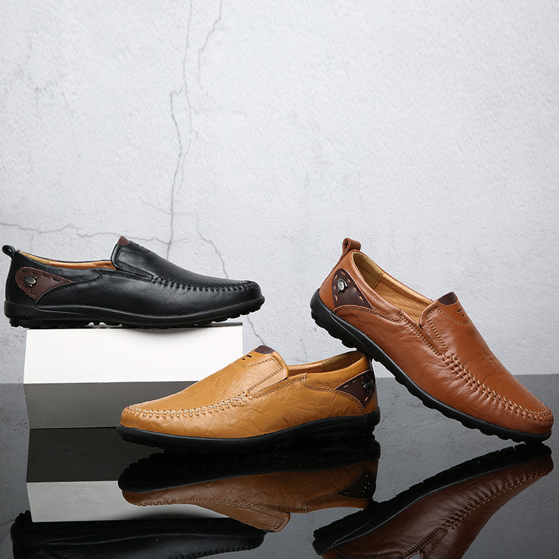 Men Shoes Casual Luxury Brand Genuine Leather Italian Men Loafers Moccasins Slip on Mens Driving Shoes Black Brown Plus Size 47