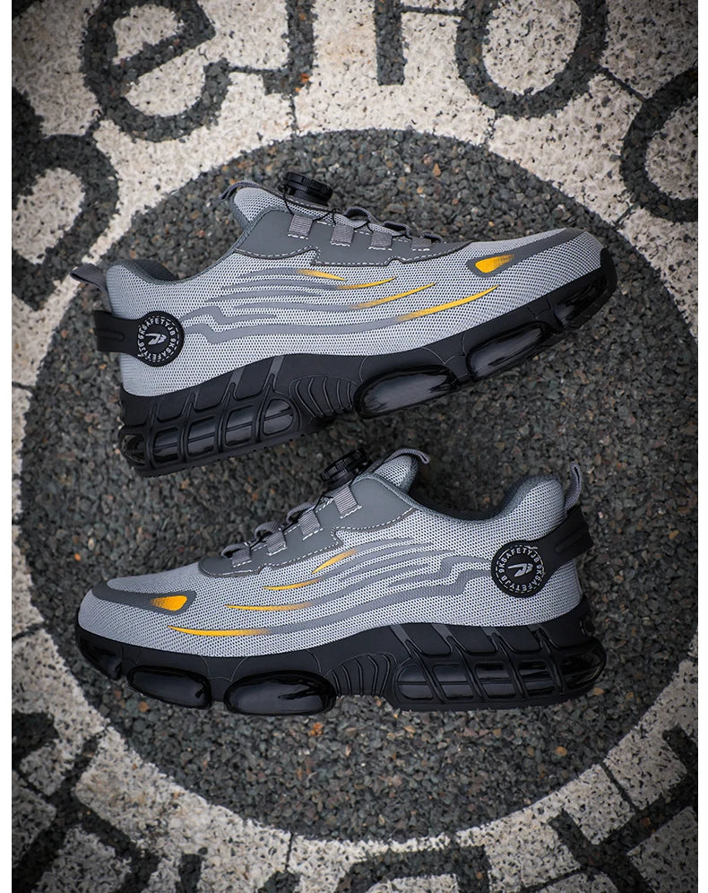 Rotating Button Safety Shoes Men Anti-smash Anti-puncture Work Shoes Fashion Men Safety Sport Shoes Security Protective BootsMen