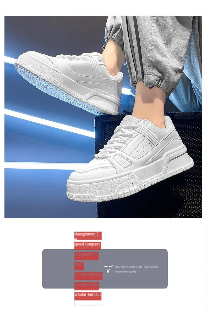 2025 Men's Thick Sole Increase New Breathable Student Casual Sports Shoes Non-slip Walking Walking Shoes Men's Vulcanized Shoes