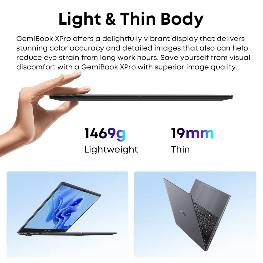 CHUWI GemiBook XPro 14.1 Inch Laptop Intel 12th N100 8GB DDR5 256GB SSD Windows 11 1920*1080 16:9 Screen WiFi 6 BT5.2 38Wh