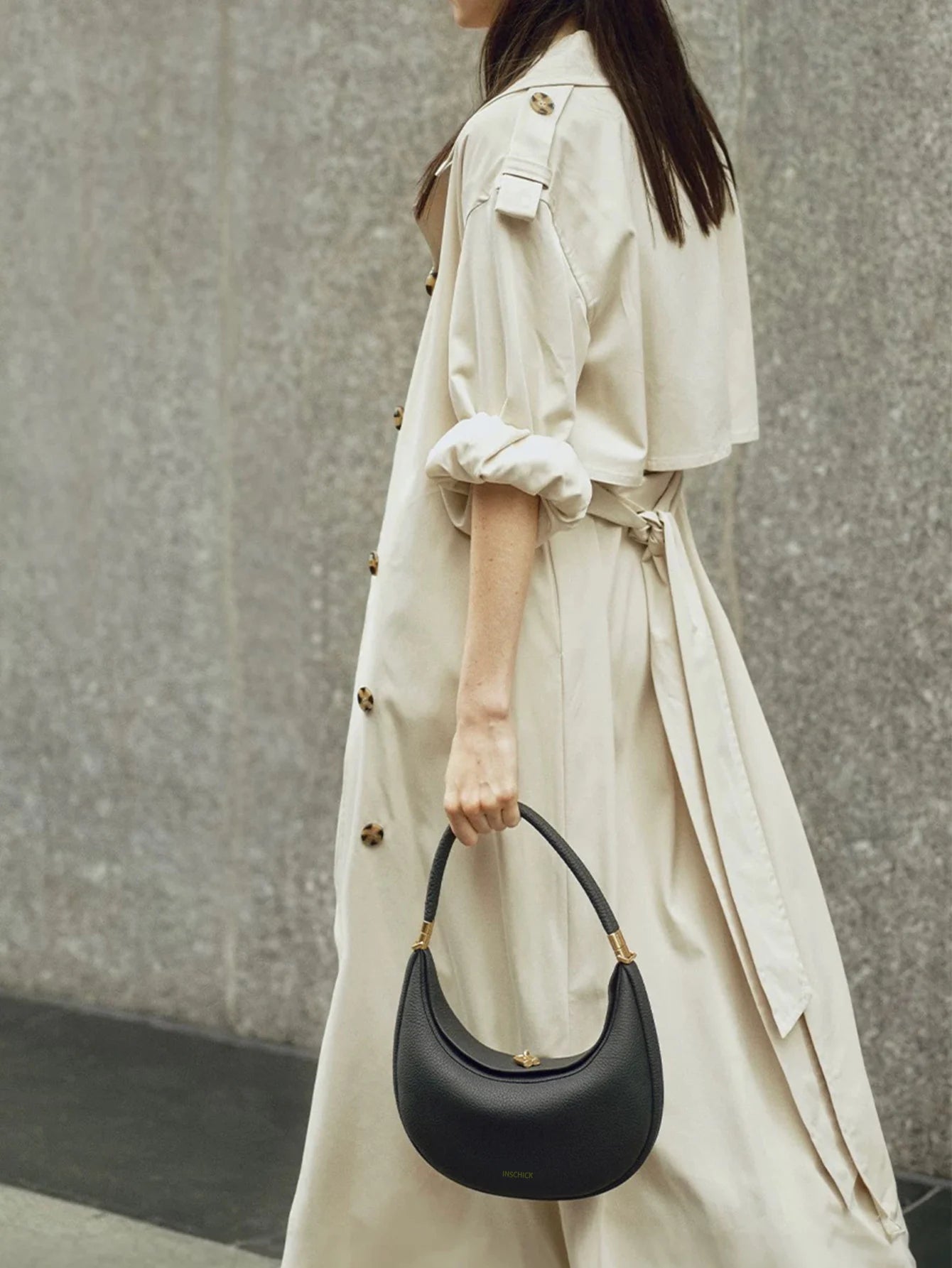 Fresh and casual versatile pine crescent bag, fashionable and luxurious one shoulder armpit bag