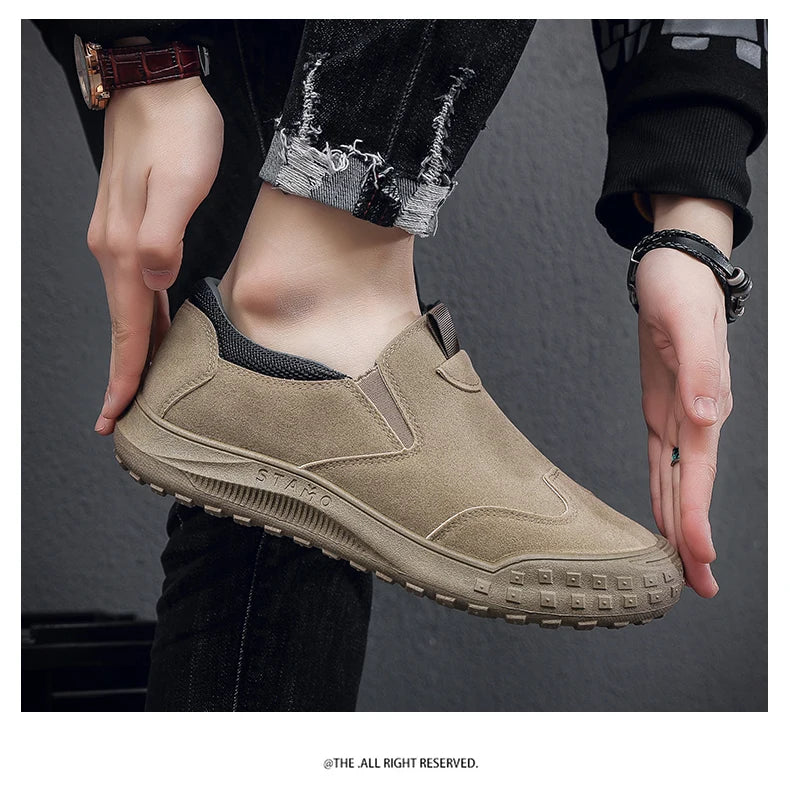 2025Men's Workwear Casual Sneakers Indoor Breathable Loafers Outdoor Seasonal Lightweight Beach Shoes Soft Sole Non-slip Fashion