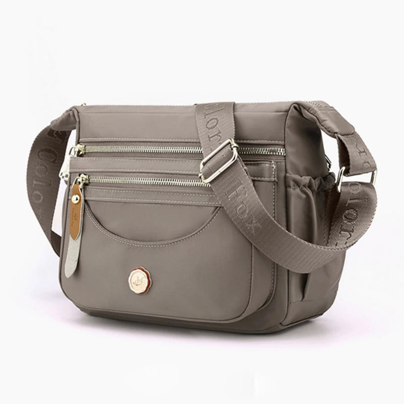 New Female Nylon Bag Casual Shoulder Bag Multi-layered Phone Bag Multi-pocket Shoulder Bag Solid Color Ladies Crossbody Bag