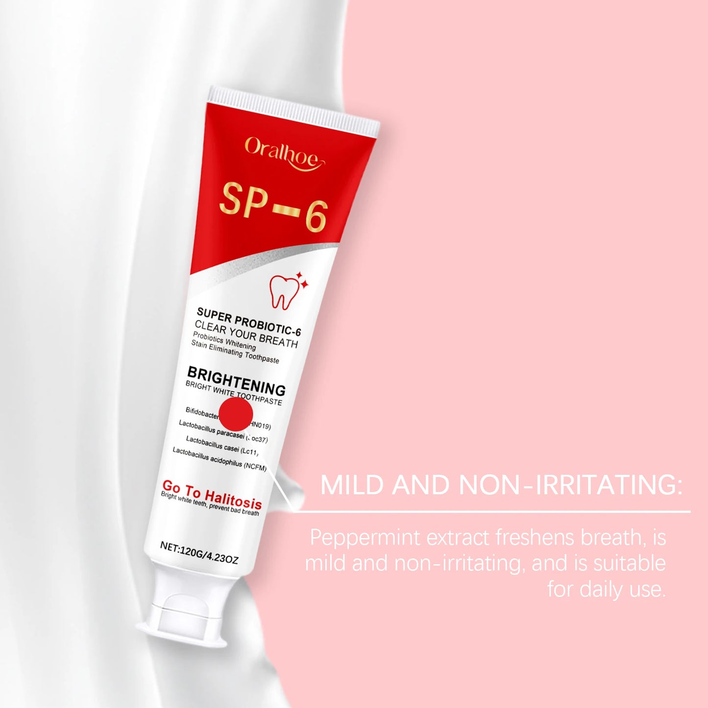 Sp 6 Probiotic Brightening Toothpaste Tooth Whitening Plaque Stains Remover Improves Yellow Teeth Lasting Oral Refreshing Care