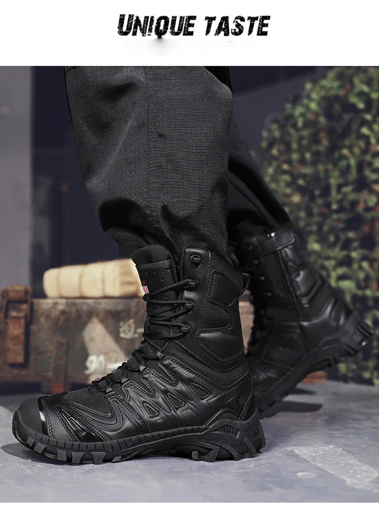 Special Forces Desert Combat Tactical Men's Tall Boots Wear-resistant Training Boots Waterproof Outdoor Mountaineering Sports Cl