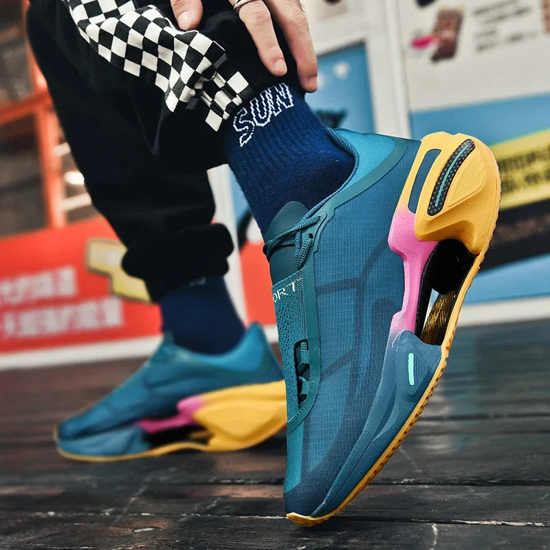 New Men's Running Shoes Breathable Soft Flat Outdoor Sports Cushioning Running Shoes Mesh Comfortable Casual Sneakers for Men