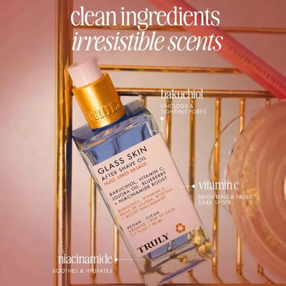 90ML 全新草莓香草口味鬚後油，深層補水，強效去角質，剃須護理油，緩解皮膚乾燥