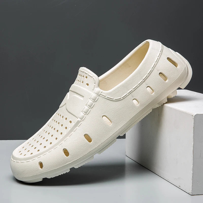 Comforty Men Slippers Summer Men's Slip On Loafers Waterproof Sandals Fashion Men's Beach Flip Flops Soft Sandals With Support