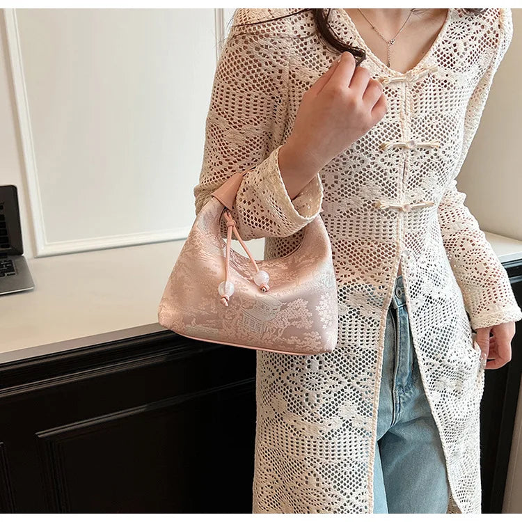 Fashionable Chinese Embroidery Handbag Brand Versatile Shoulder Bag 2025 New Chinese Style Tote Bag Trend Designer Travel Wallet