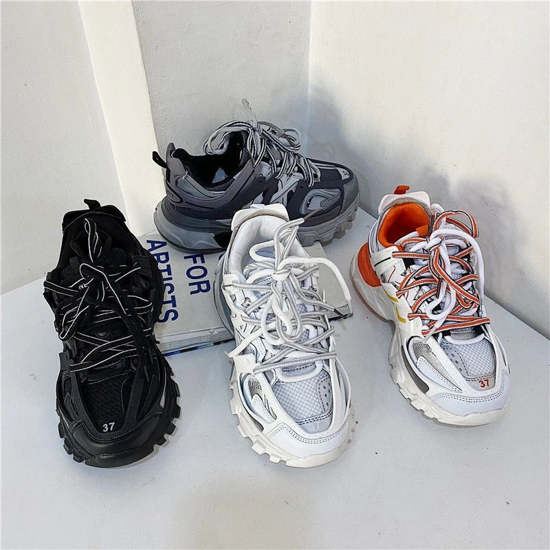 2025 Spring New Brand Design Women's Sports Shoes Fashion New Men's Thick Bottom Chunky Shoes Trendy Girls Boys Casual Shoes