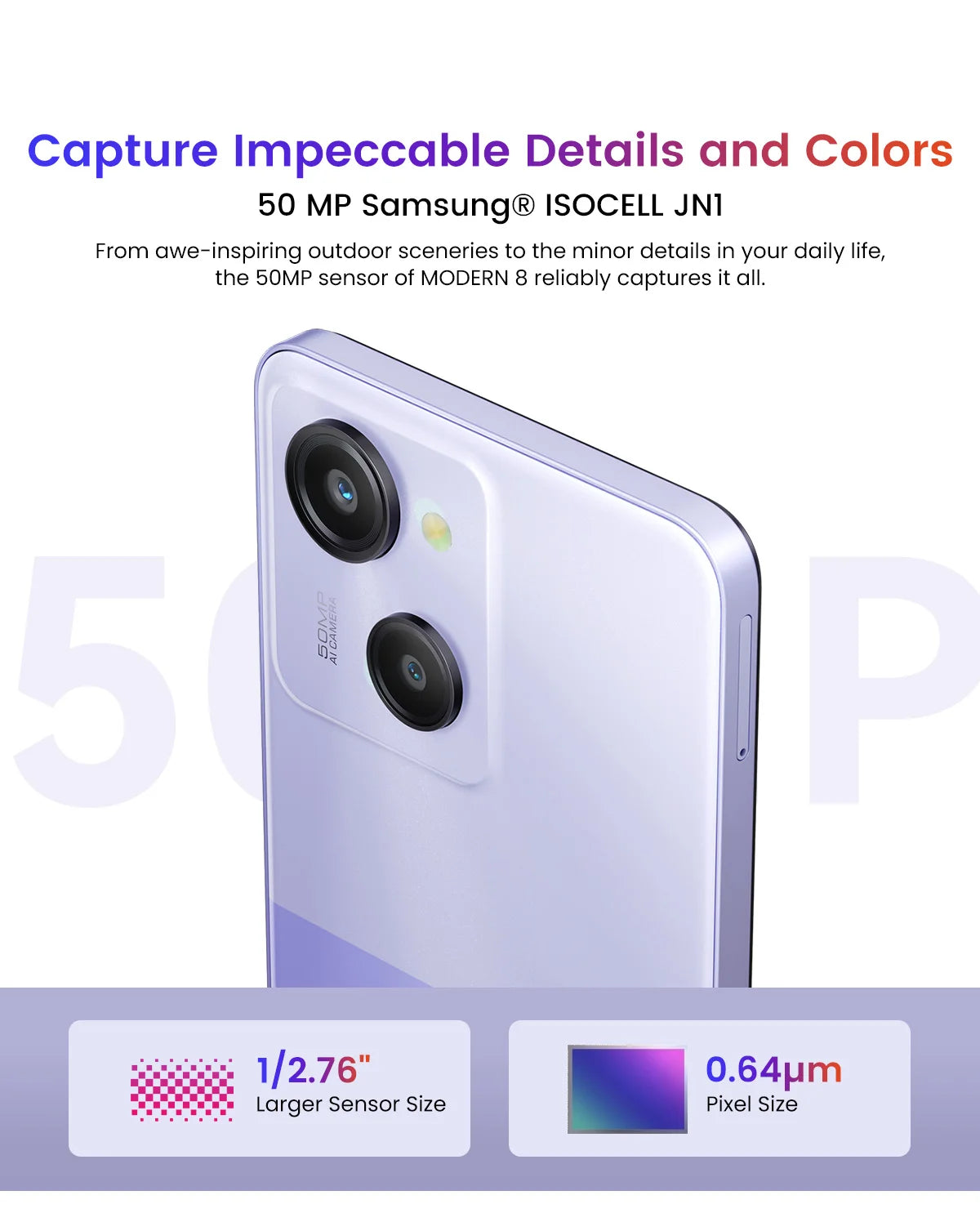 Oscal MODERN 8 Smartphone 6.75 inch Display 8GB+128GB/256GB,50MP Rear Camera Mobile Phone 18W Fast Charging 6000mAh