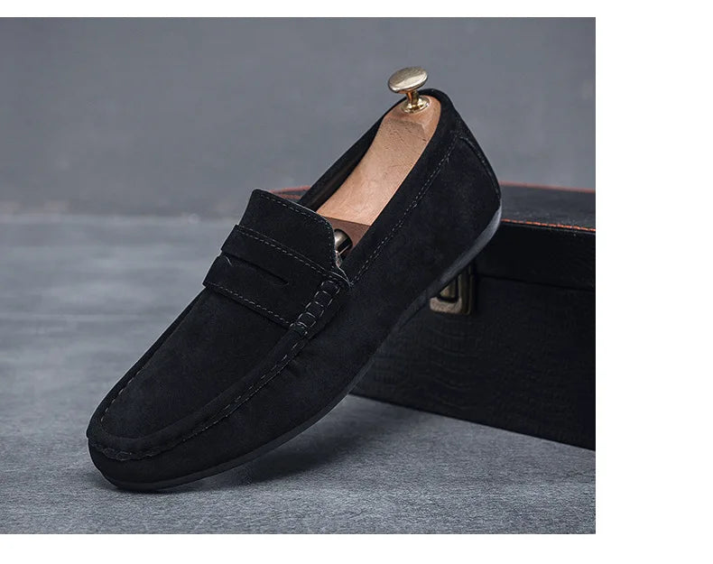 Men's Loafers, Lightweight and Breathable Casual Shoes, Mens Flat Driving Shoes, Soft Sole Slip-on Business Shoes, Moccasins