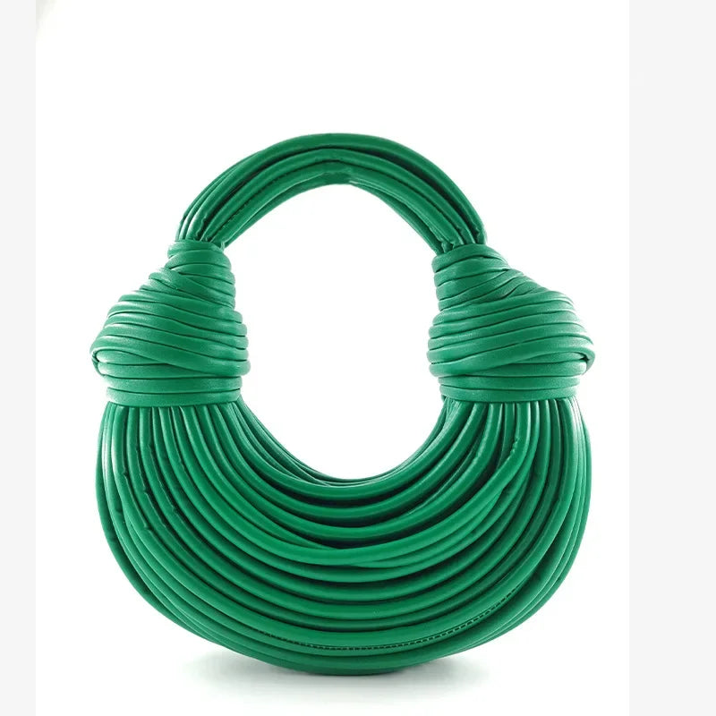 2024 New Fashionable Creative Women's Handbag Cross-border Style Hand-woven Label Bread Bag Underarm Bag Crossbody Clutch