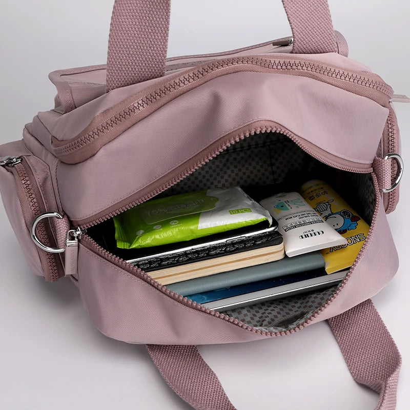 Fashion Multi Pocket Women‘s Handbag Durable Fabric Female Shoulder Bag Large Capacity Girls Shopping Bag Casual Tote SAC