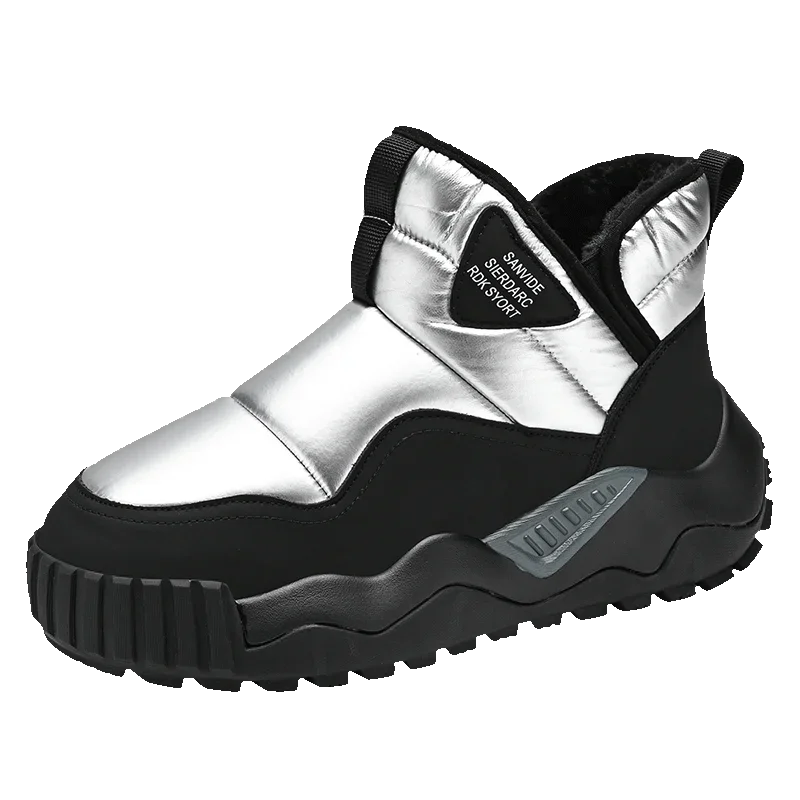 Couple's Slip-on Snow Boots New Man Warm Ankle Boots Outdoor Men's Winter Casual Velvet Thickening PlushCotton Non-Slip Shoes