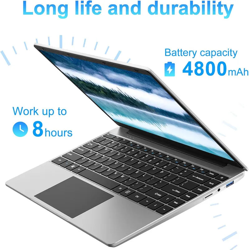 14 吋 Windows 11 筆記型電腦 EZbook S5，12GB LPDDR4 內存，256GB SSD，1080p FHD，J4105 CPU，賽揚 4 核心處理器