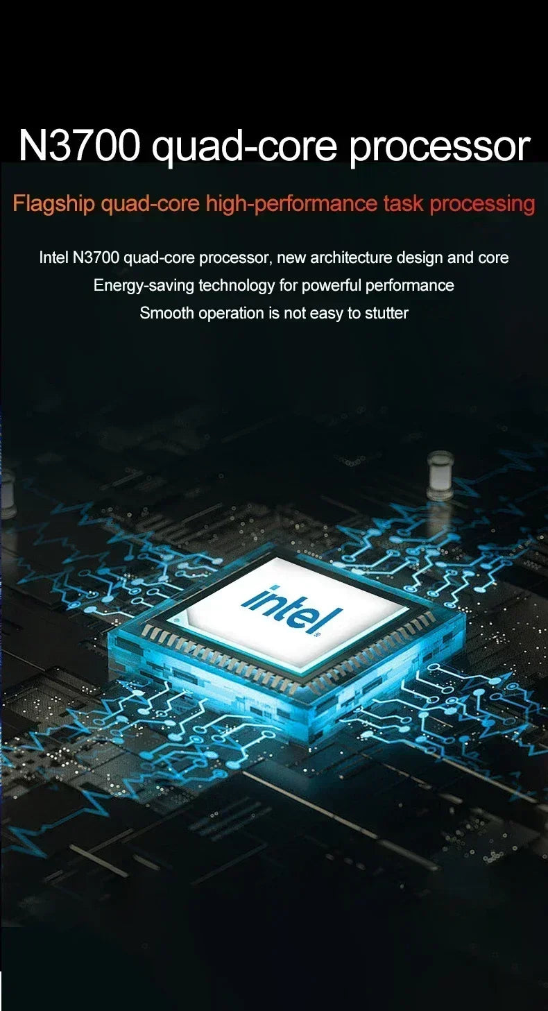 LENO 14.1" Ultra Slim Laptop 16GB RAM 2TB SSD Windows 11 Intel N3700 Notebook Gamer 1920*1080  Display Office Study Computer PC