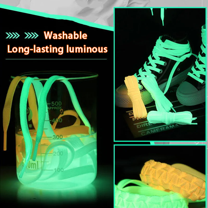 1pair Shoelaces Glow In The Dark Night Luminous Sports Shoes Accessories Elastic Laces Shoestrings Shoelaces for Kid Sneakers