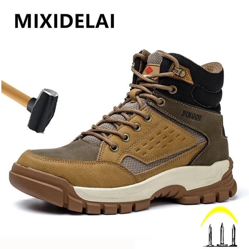 Outdoors Desert Boots Steel Toe Shoes Work Boots Indestructible Shoes Protective Boots Safety Shoes Combat Boots Puncture-Proof