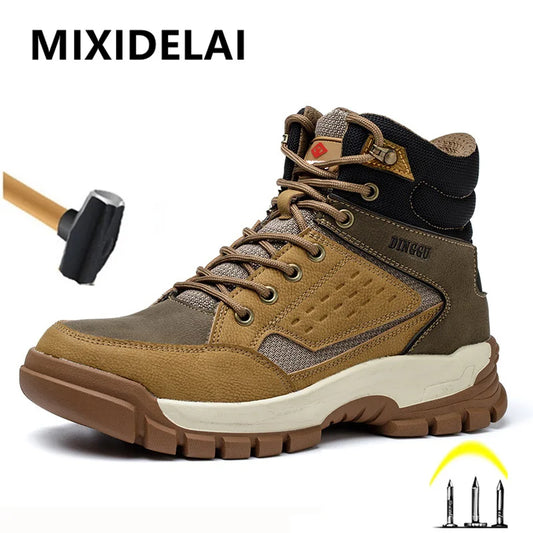 Outdoors Desert Boots Steel Toe Shoes Work Boots Indestructible Shoes Protective Boots Safety Shoes Combat Boots Puncture-Proof