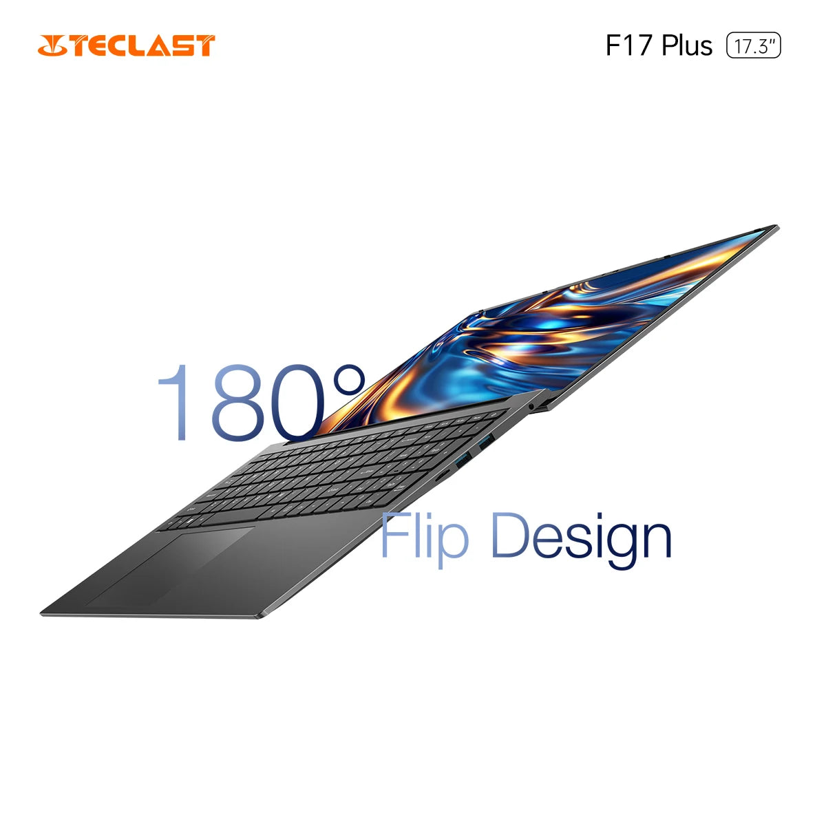 Teclast F17 Plus Laptop 17.3 inch Intel N95 Computer 16GB RAM 512GB SSD Windows 11 Pro 180° Flip Laptops mini-HDMI USB3.2 Type-C