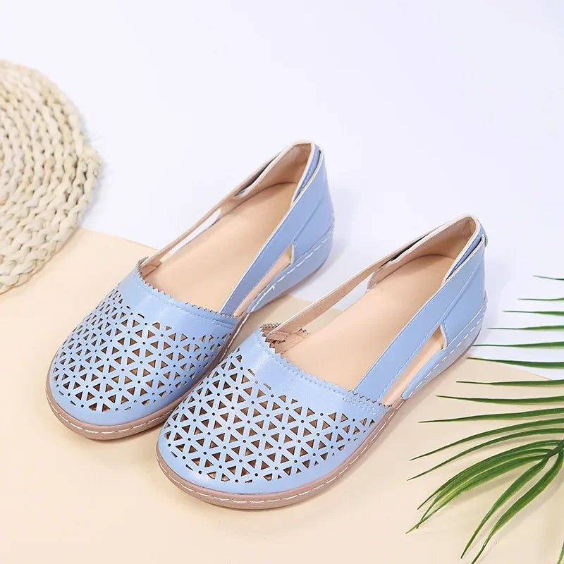 2023 New Women Wedges Sandals Hollow Out Vintage Woman Shoes Slip on Casual Sewing Ladies Sandal Female Summer Zapatos Muje