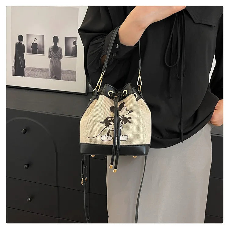 Disney Mickey New Women's Shoulder Bag Cartoon Cute Women's Handbag Fashion Trendy Women's Bag Large Capacity High Quality