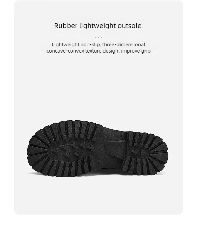 Couple's casual boots four season men's and women's high top leather boots fashion thick soled non slip plus size outdoor boots