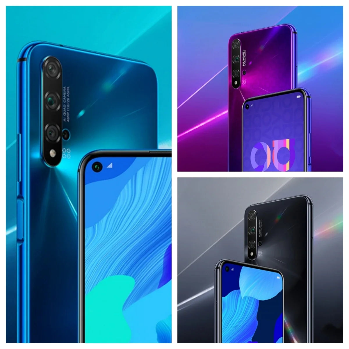 HUAWEI Nova 5T Smartphones Android Google Play Store 48MP Camera 6.26 inch 128GB 256GB ROM Mobile phones 4G Network Cell phone