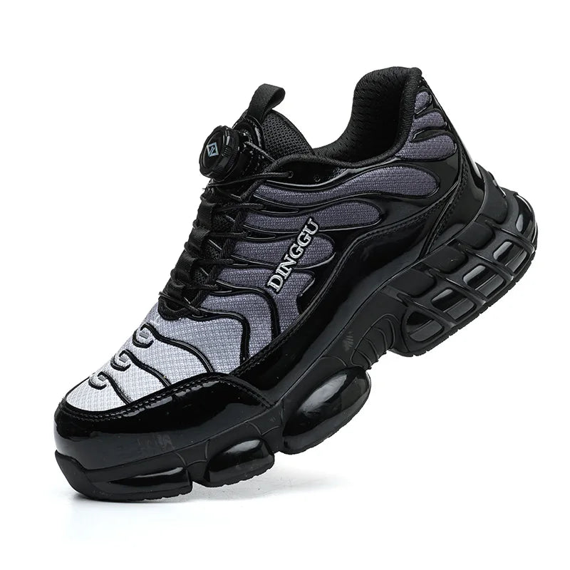 Rotating Buttons Safety Shoes Men Fashion Work Sneakers Steel Toe Shoes High-quality Work Shoes Puncture-Proof Protective Shoes